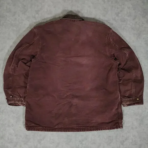 VTG 90s Carhartt C10BRG blanket lined utility canvas USA made work jacket mns XL - Picture 2 of 13